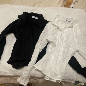 Princess Polly Black and White Button Down Shirts